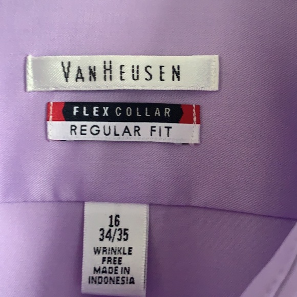 NWT Van heusen lilac long sleeve shirt 👔 size 16 - Picture 4 of 5